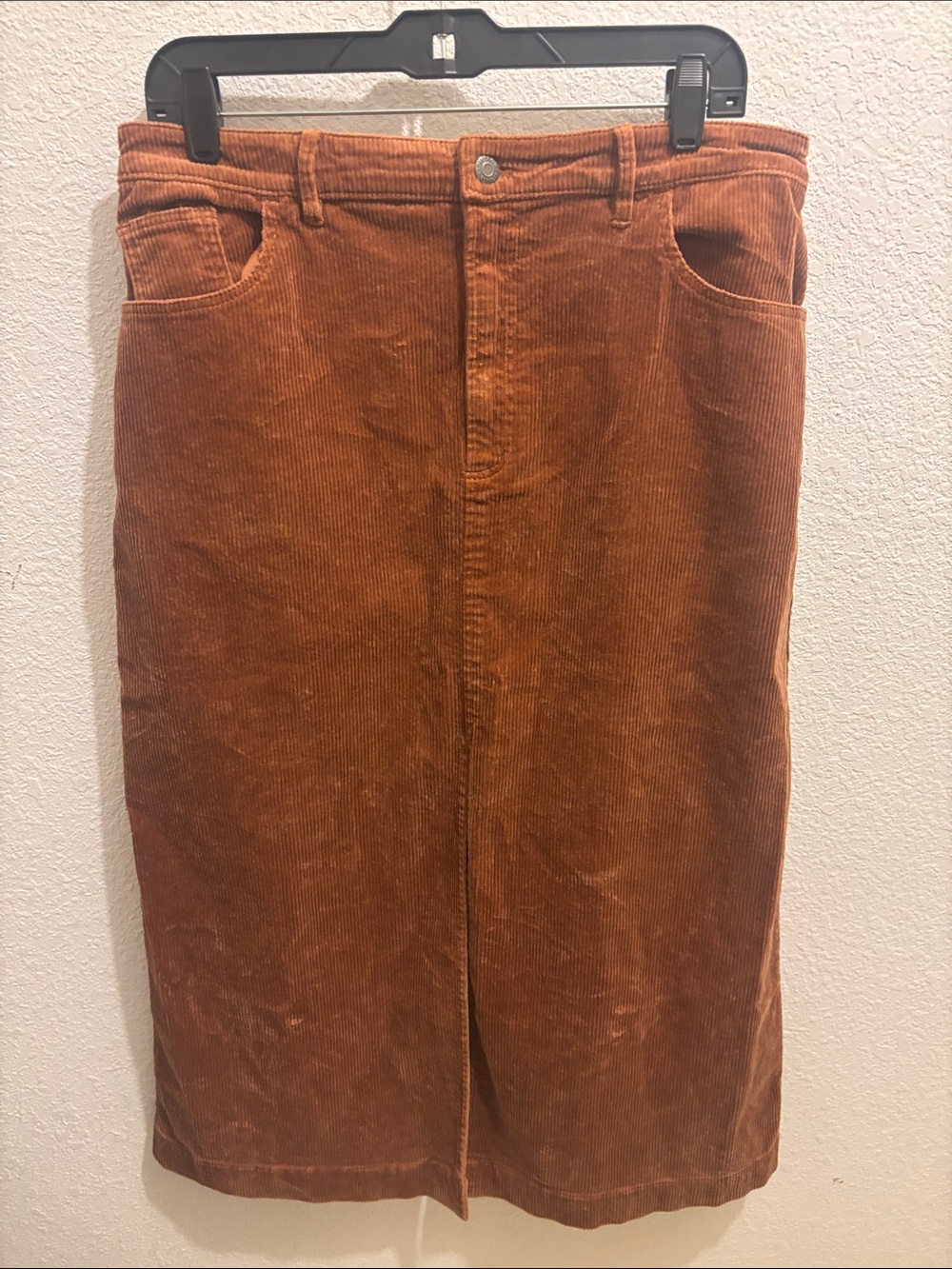 LOFT Corduroy Midi Skirt in Rust